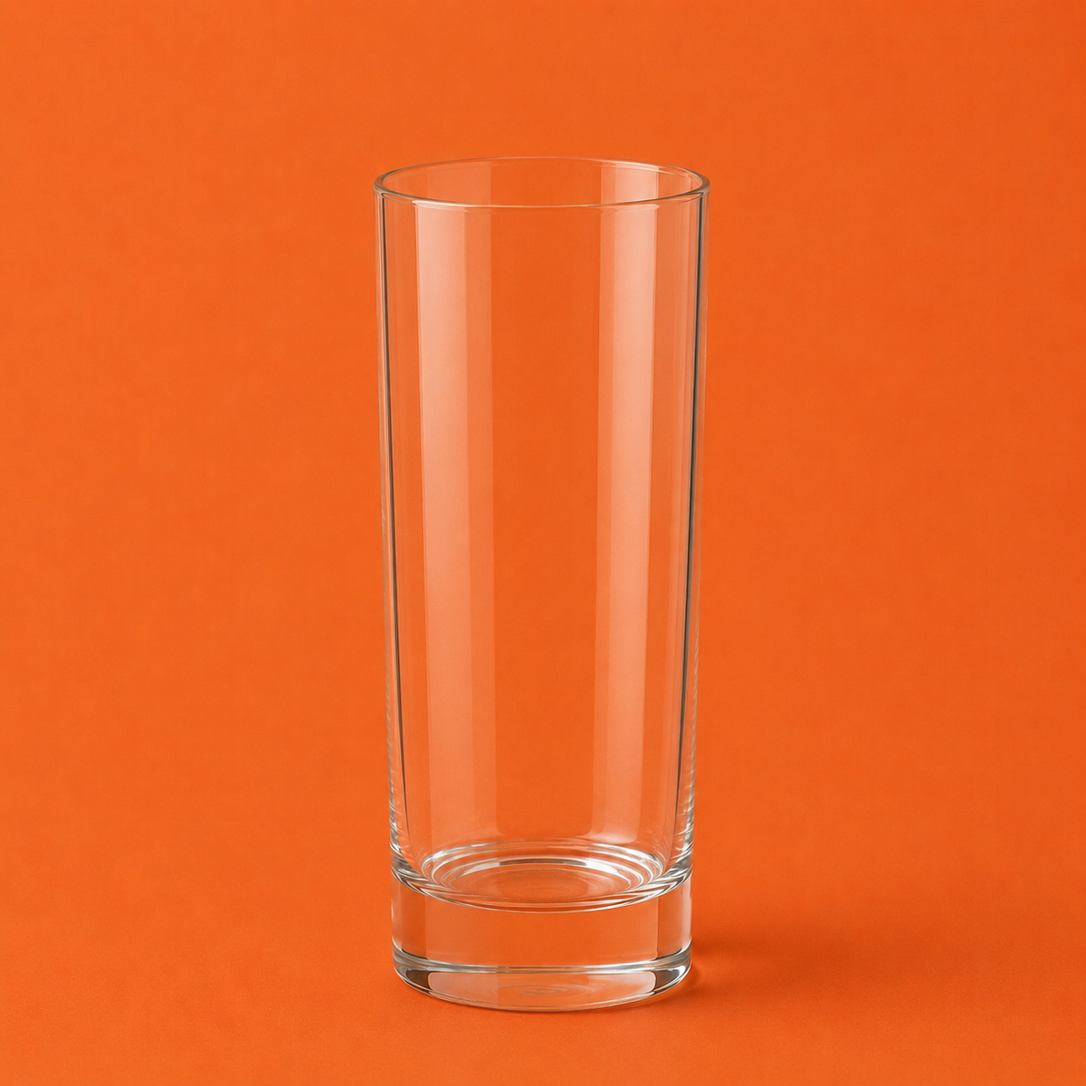 Clear glass on an orange background