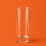 Clear glass on an orange background