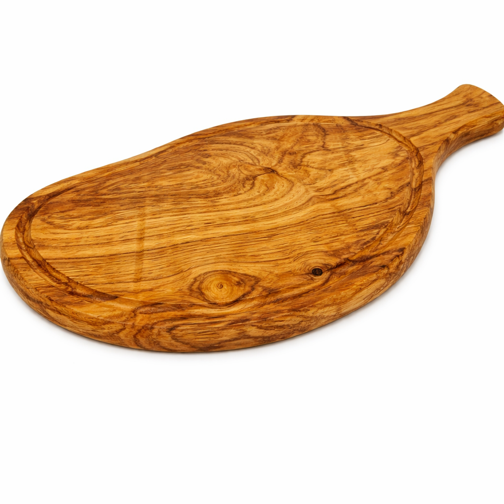OLIVE WOOD CARVING BOARD WITH HANDLE