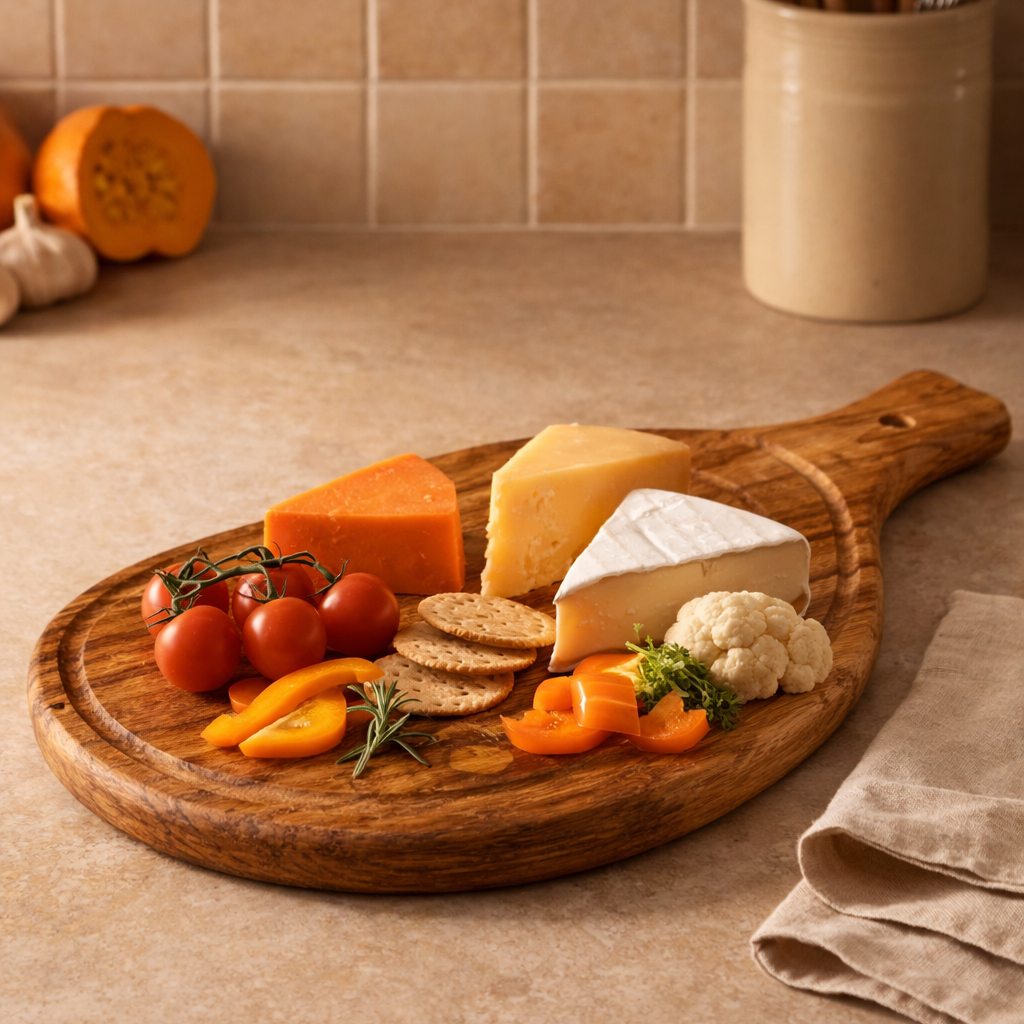 OLIVE WOOD CARVING BOARD WITH HANDLE