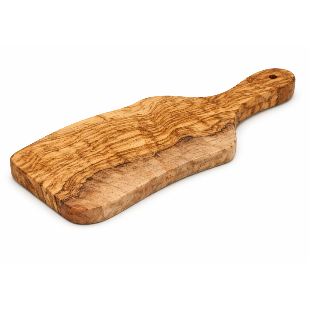OLIVE WOOD CHOPPING BOARD WITH HANDLE 33x14CM
