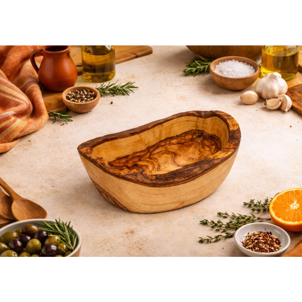 OLIVE WOOD RUSTIC DISH