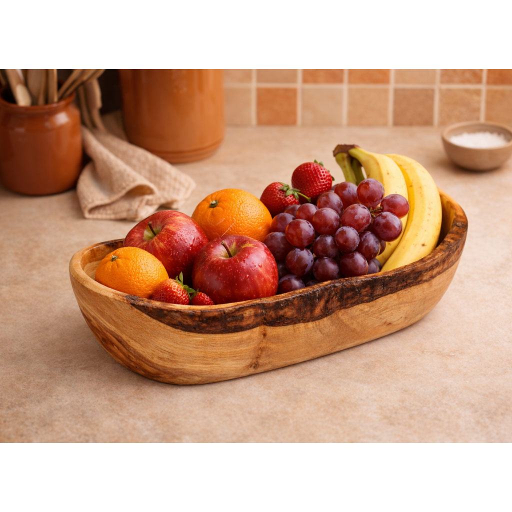 OLIVE WOOD FRUIT BOWL