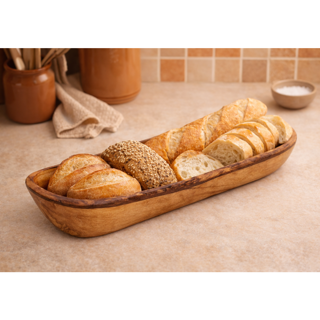 OLIVE WOOD BREAD DISH