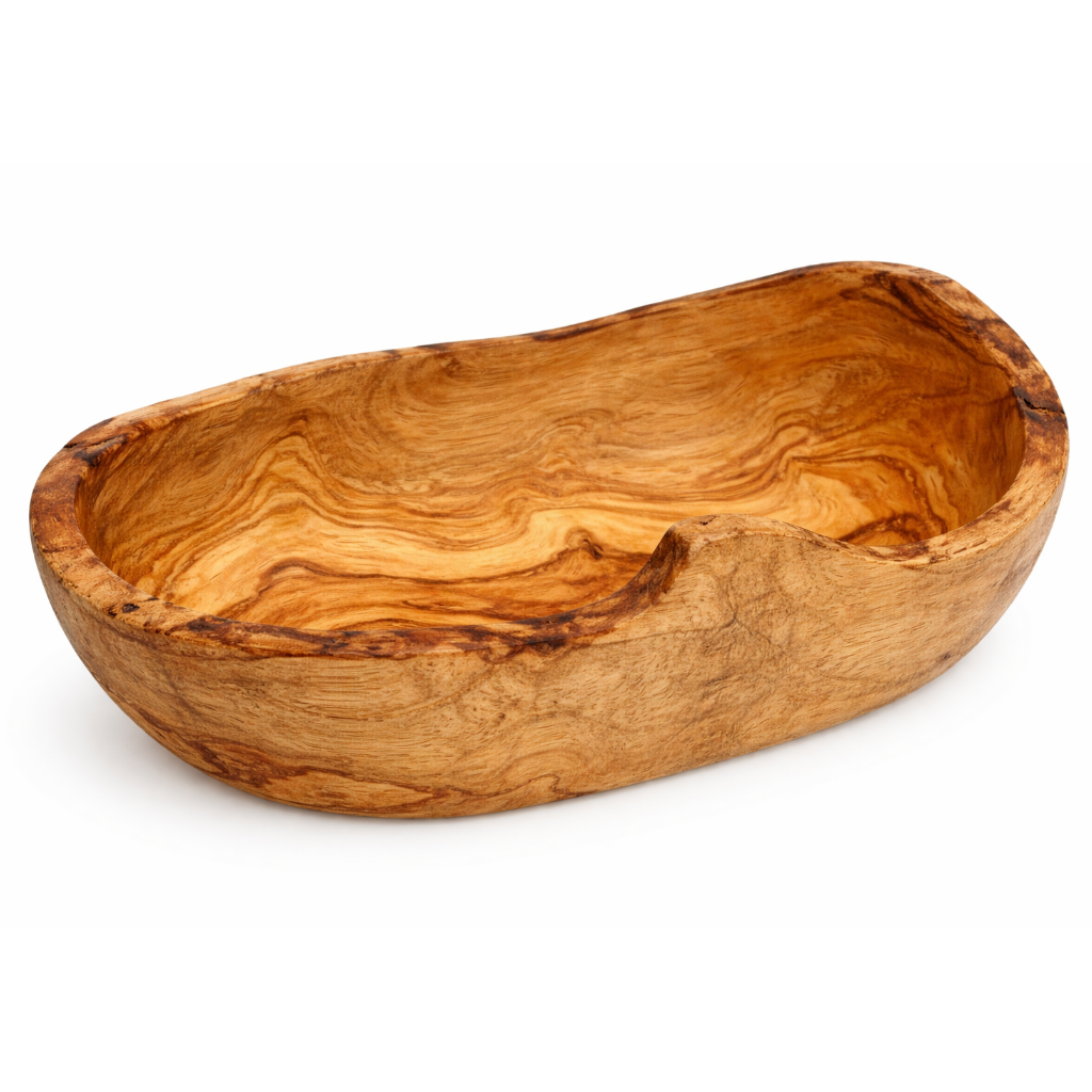 OLIVE WOOD RUSTIC FRUIT BASKET