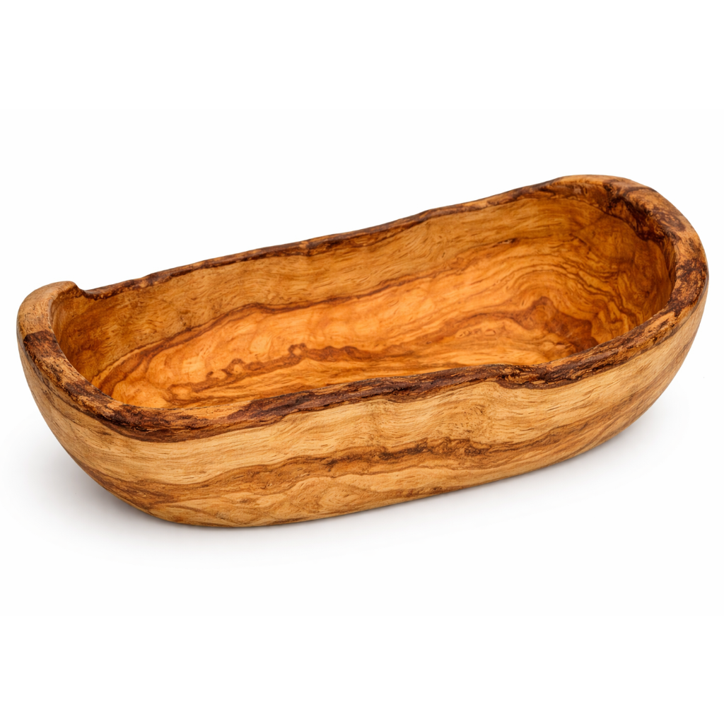 OLIVE WOOD RUSTIC FRUIT BASKET