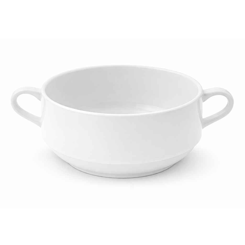 Classic White Soup Bowl Handles