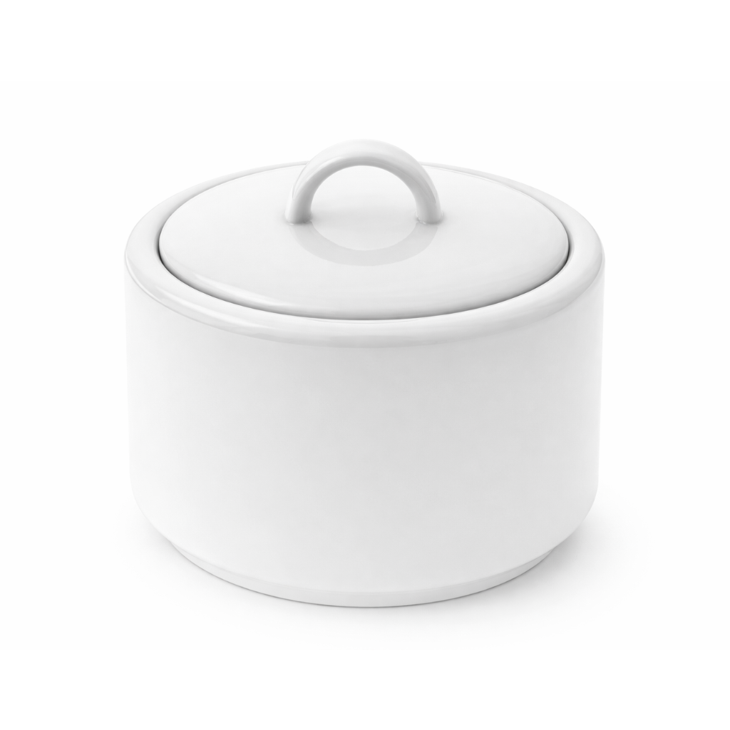 Classic White Sugar Pot With Lid