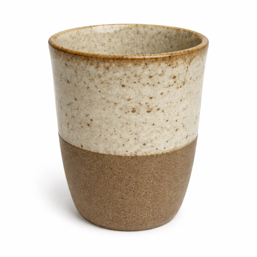 Handcrafted Two-Tone Ceramic Tumbler (8.5X7.8Cm)