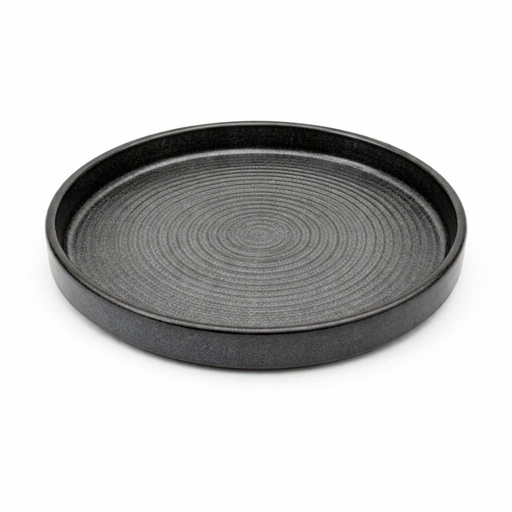 Round Deep Plate Black