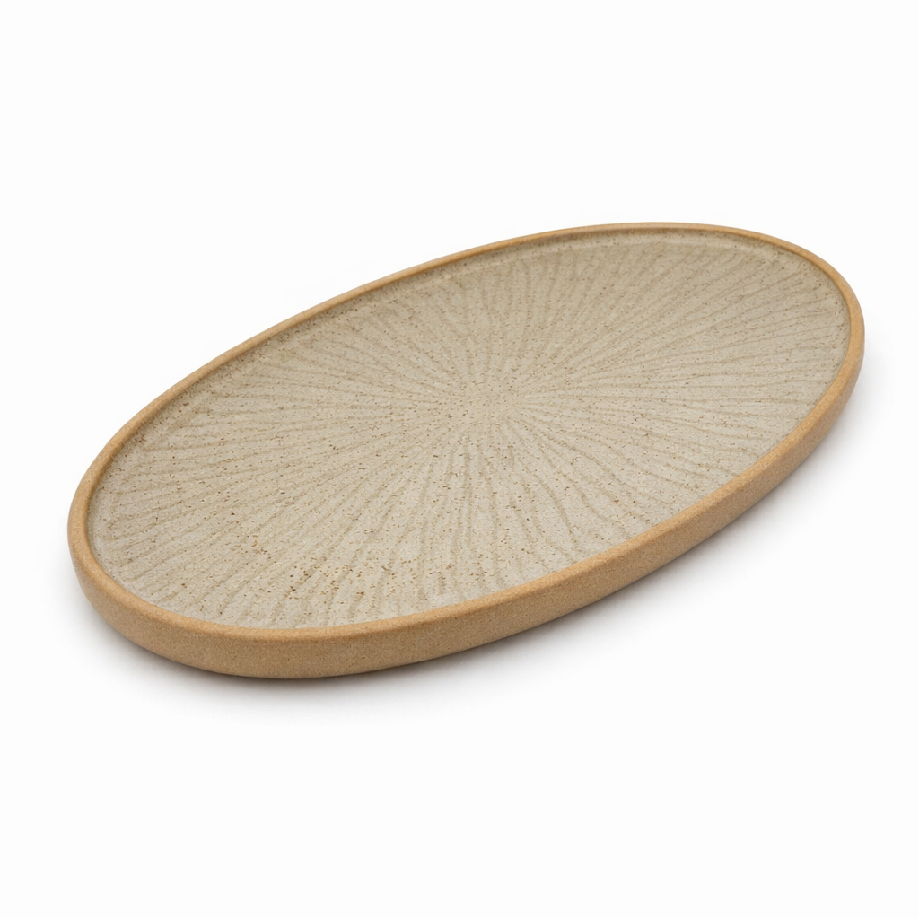 Oval Flat Plate Sandy Beige