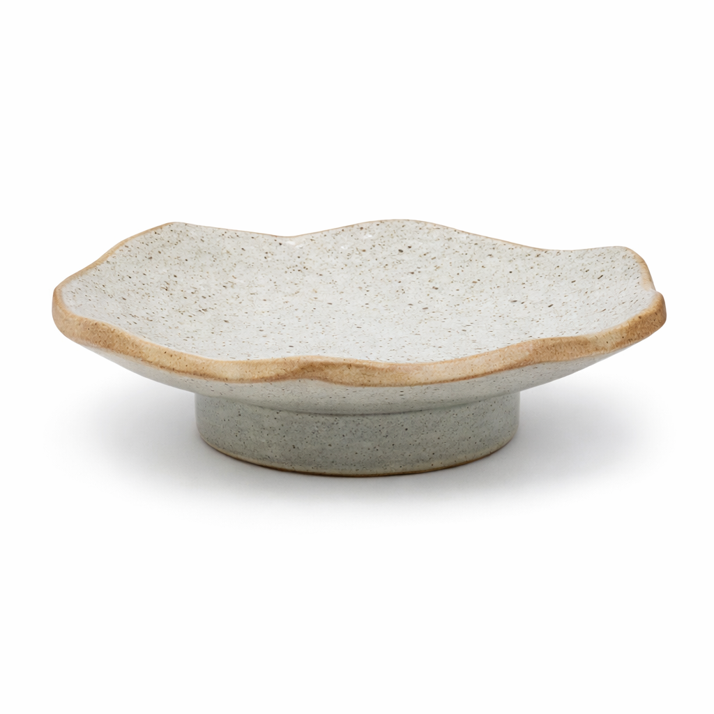 Sandy Beige Elevated Serving Plate