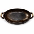 Double Ear Oval Plate Bronze (27.5X15X4.5cm)