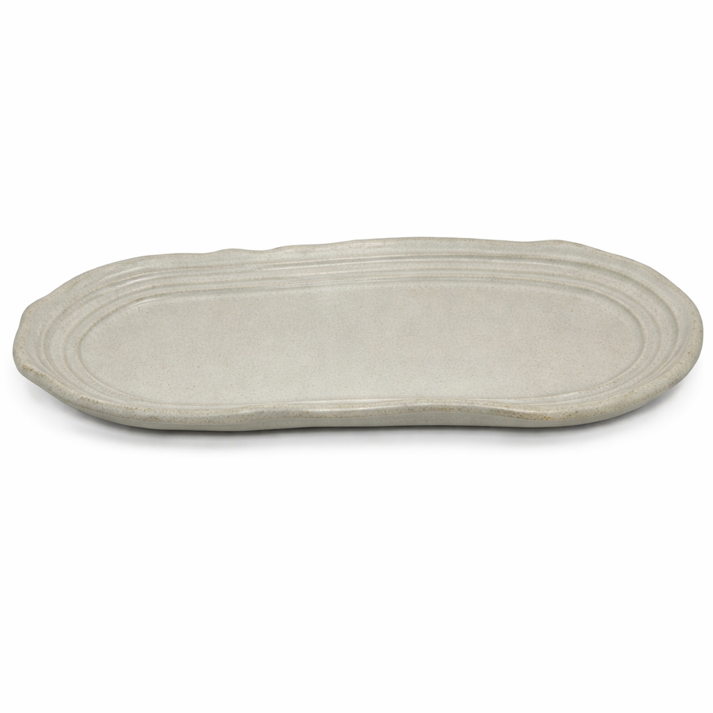 Special Shaped Plate Oval Beige 33.5X