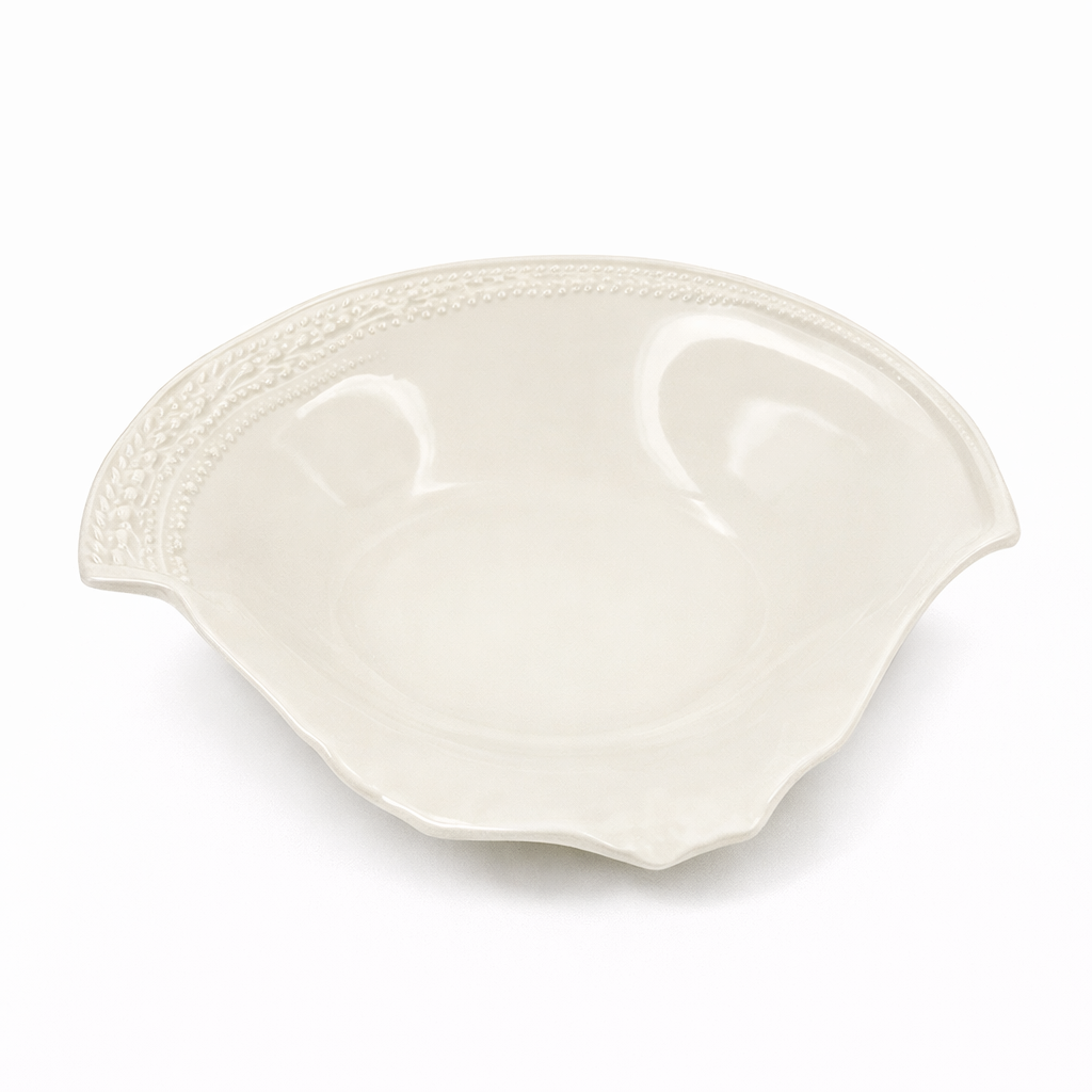 Rock Pattern Chipped Bowl White