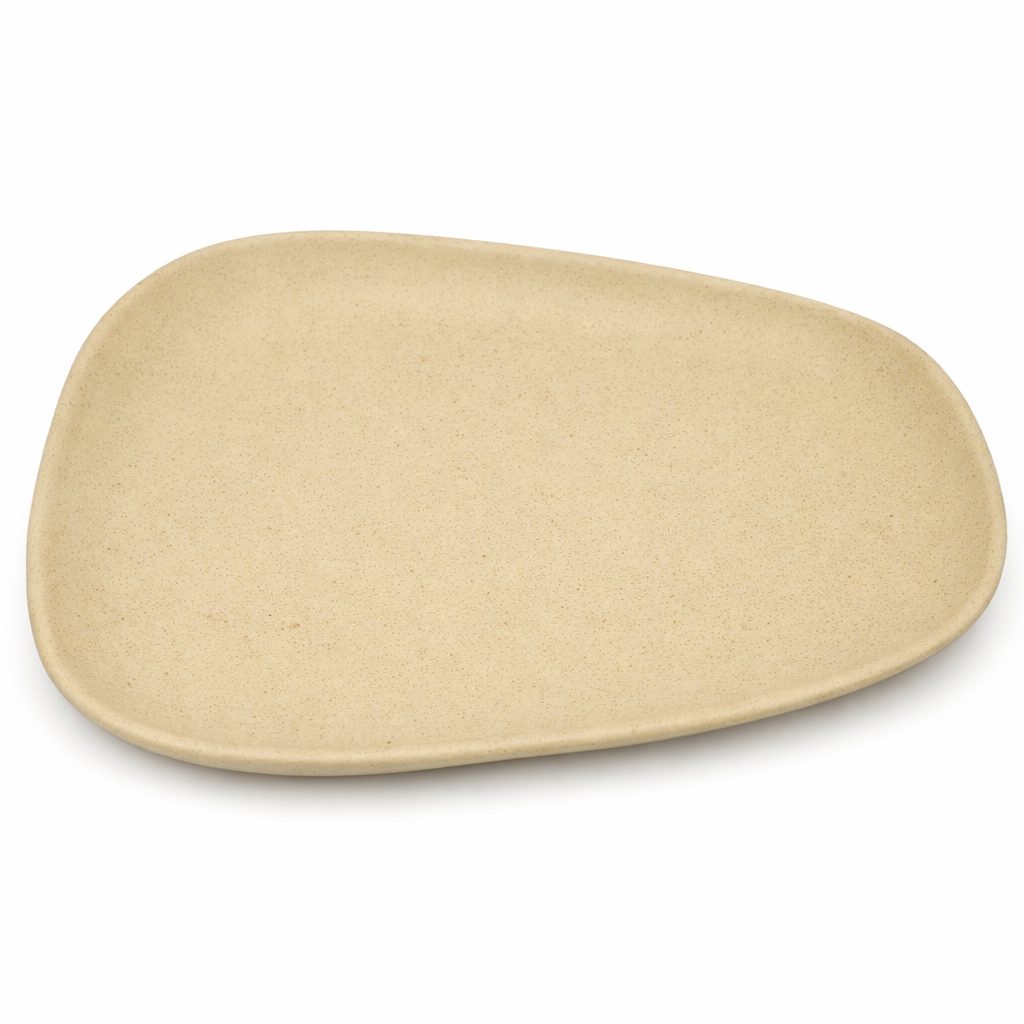 Large Irregular Plate Off White 28X