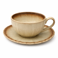Coffee Cup And Saucer White Brown Pumpkin 220Ml