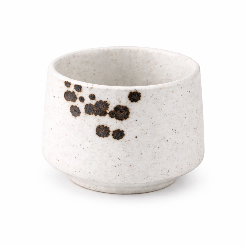 Small Bowl White Matt Splash Ink