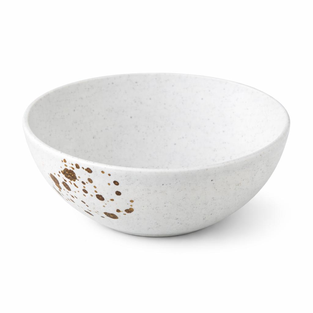 Salad Bowl Medium White Matt Splash Ink