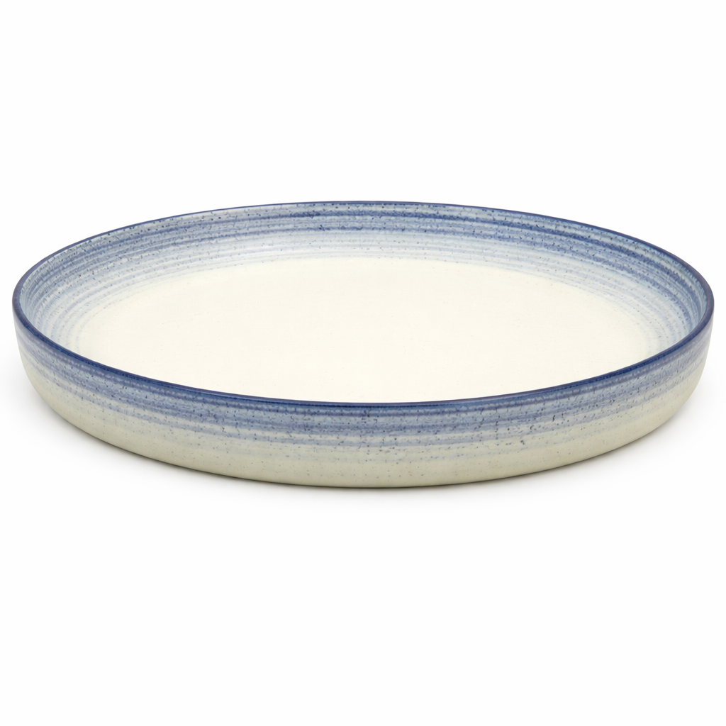 Buffet Plate White Blue