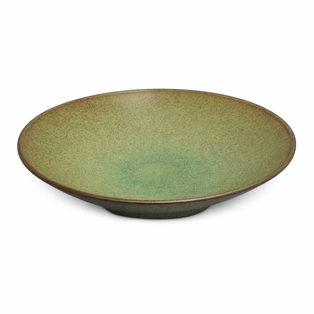 Round Deep Plate Green Ocean