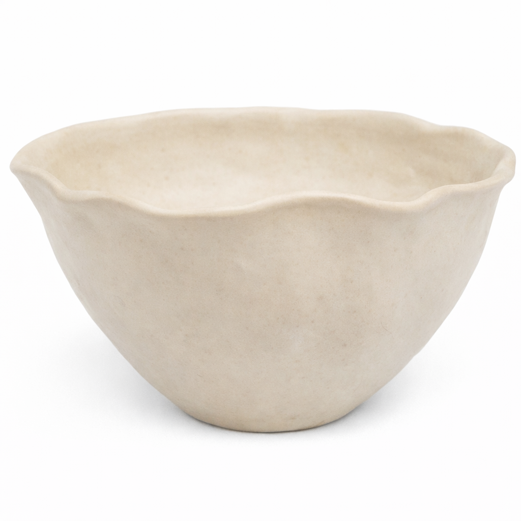 Noodle Bowl Off White Hand Kneaded