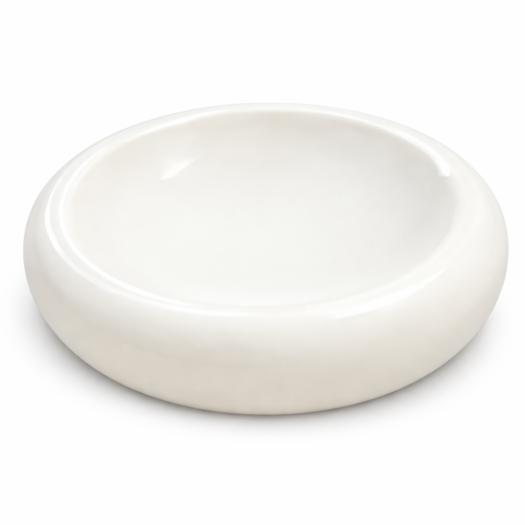 Serving Drum Plate In Elegant White White