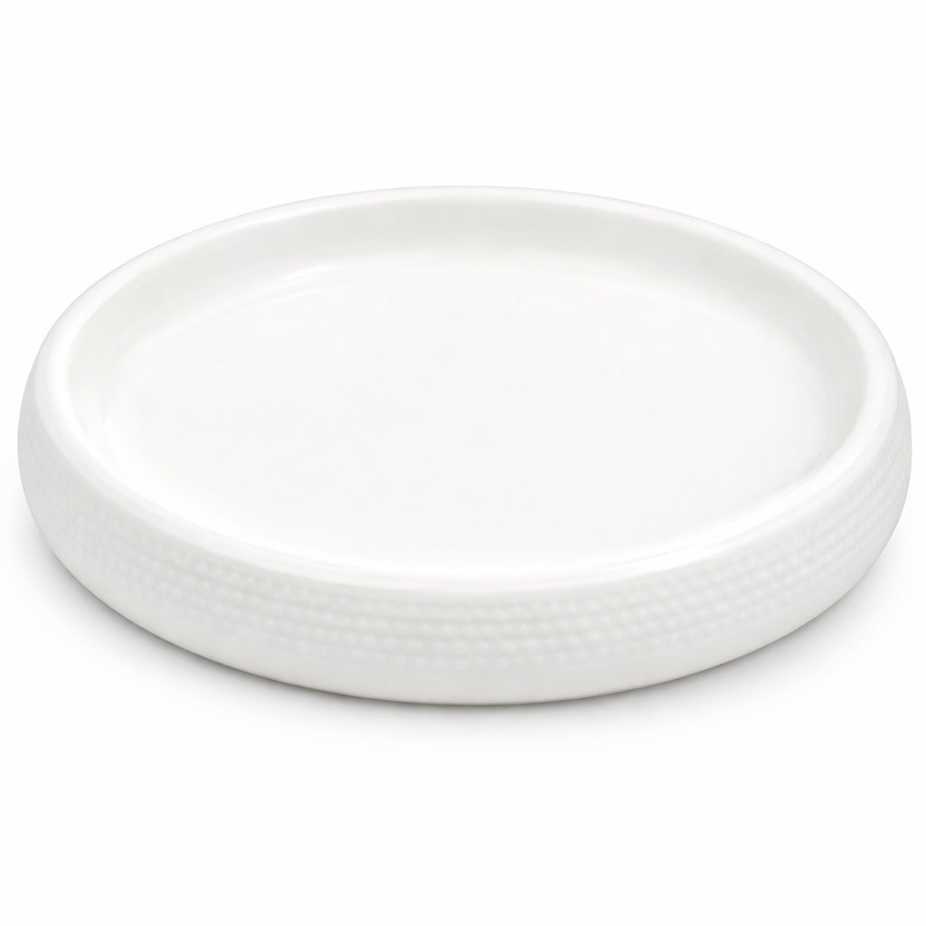 Serving Drum Plate In Golf White