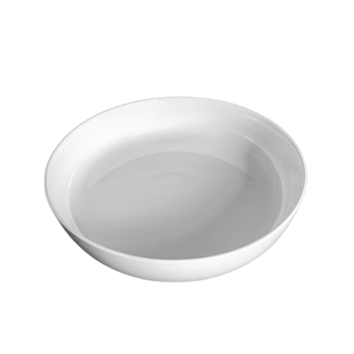 Auspicious Straight Sided Shallow Bowl White 35Cm