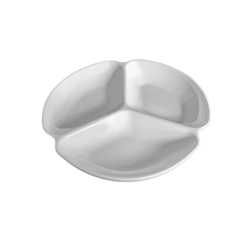 Plate Three Compartment Blossom White