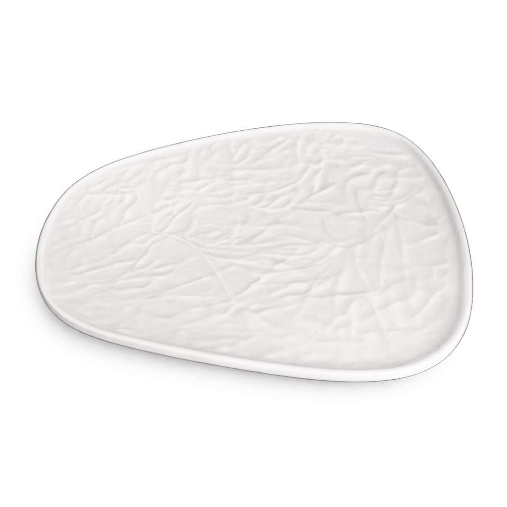 Bamboo Leaf Tray White