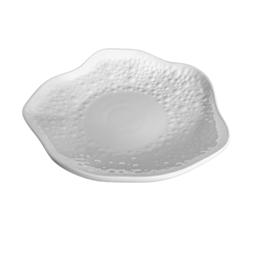 Decorated Egg Shaped Dotted Plate White