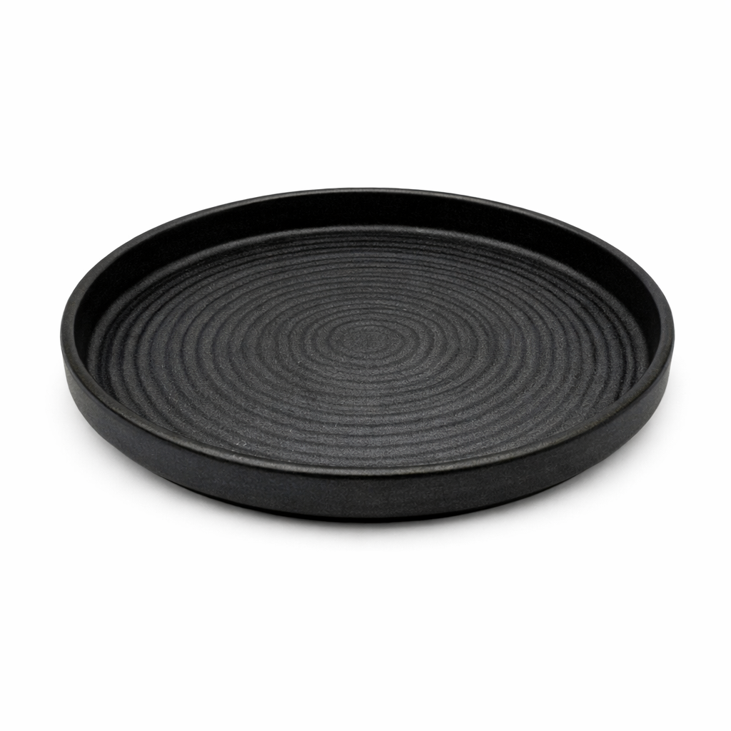 Round Deep Plate Curved Black