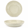Deep Plate Ivory Color Hand Kneaded 19X4.3Cm