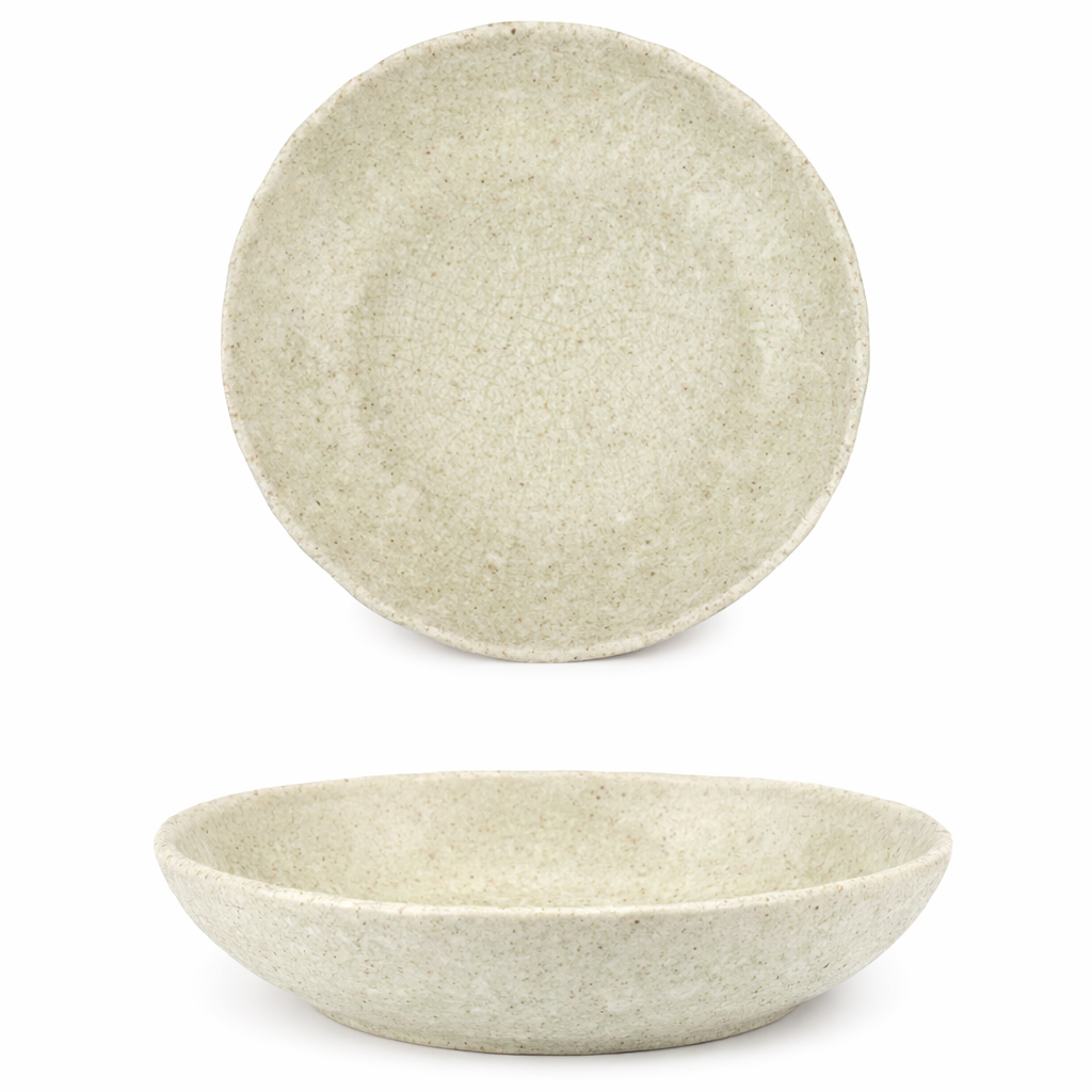 Deep Plate Ivory Color Hand Kneaded