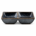 Sauce Dish Double Sandy Black (14X7.5X3.3cm)