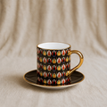 Belief Black Espresso Cup & Saucer - 18K Gold