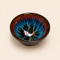 Ceramic bowl with artistic interior design on a beige background
