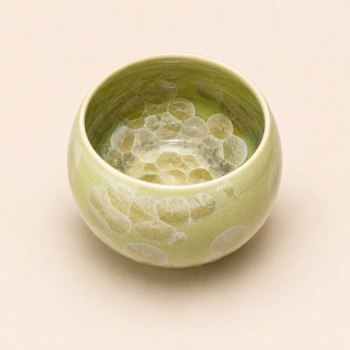 Ice Crackle Crystal Glaze Green Tea Cup