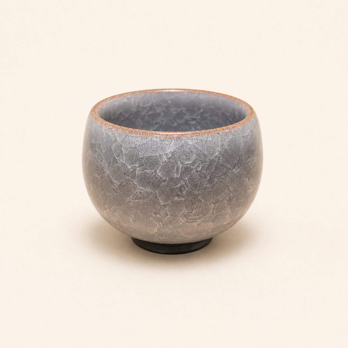 Ice Crackle Crystal Glaze Gray Tea Cup