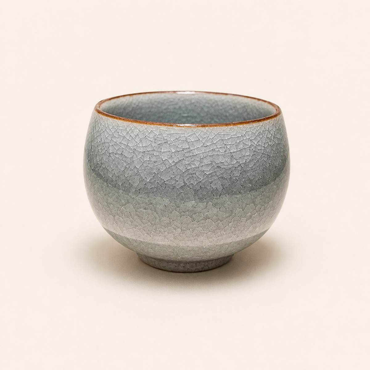 Ice Crackle Crystal Glaze Gray Blue Tea Cup