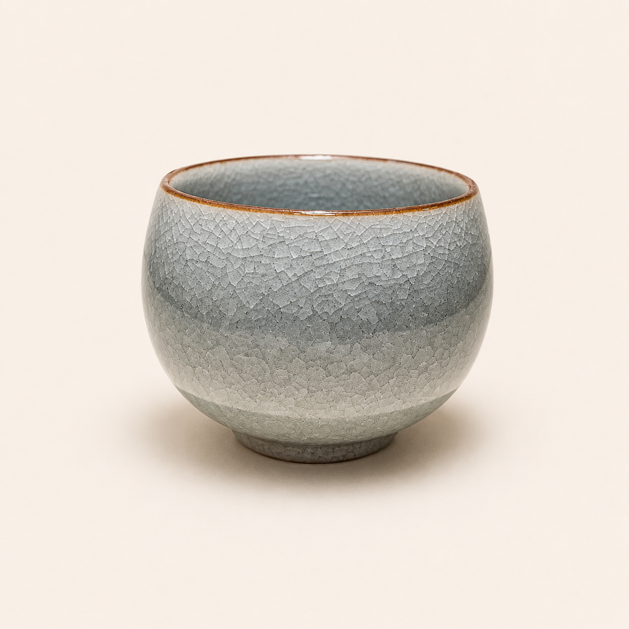 Ice Crackle Crystal Glaze Gray Blue Tea Cup