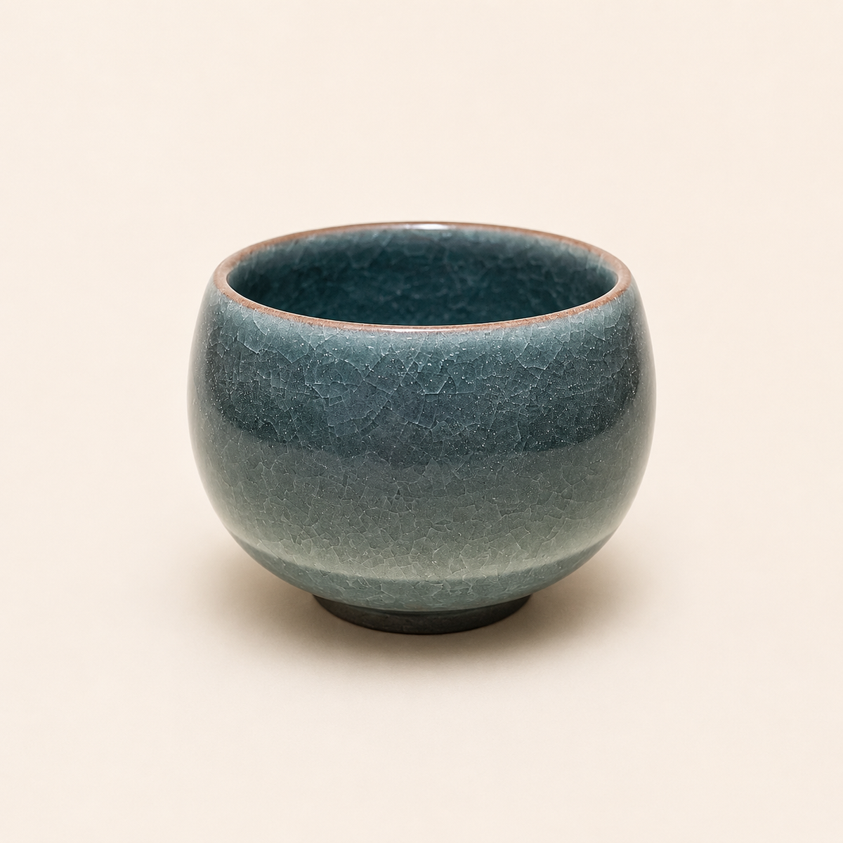 Ice Crackle Crystal Glaze Gray Green Tea Cup