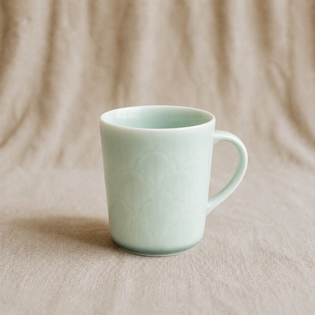 Carved Cloud Porcelain Mug