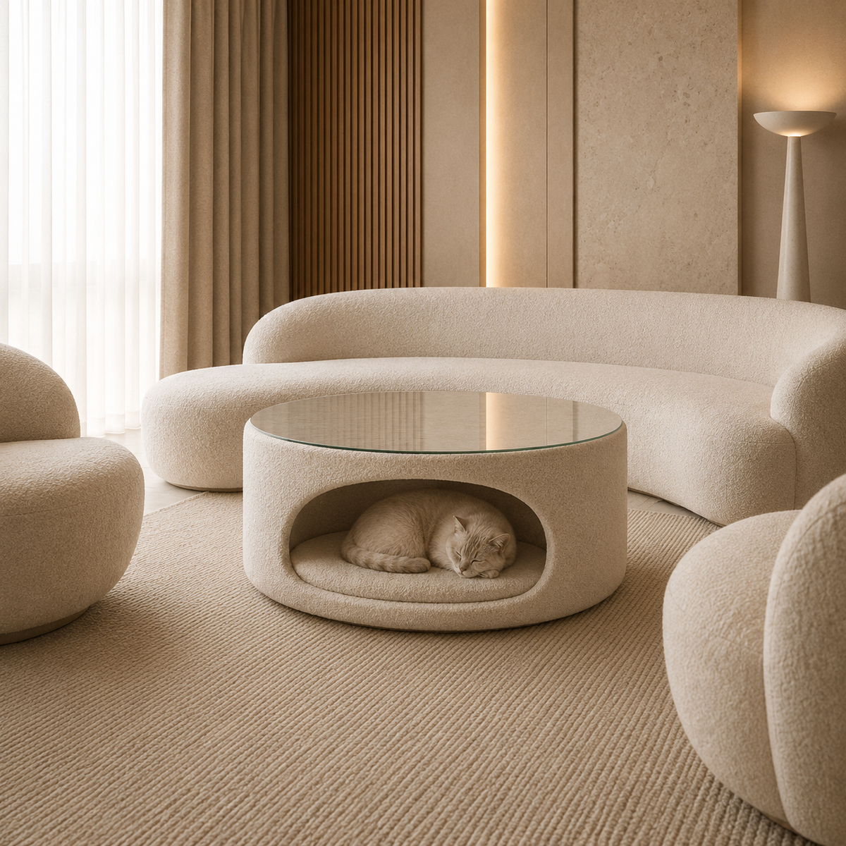 Aveline Round Pet Nook Coffee Table