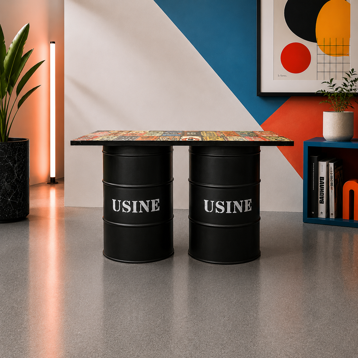 Retro Double Barrel Bar Table