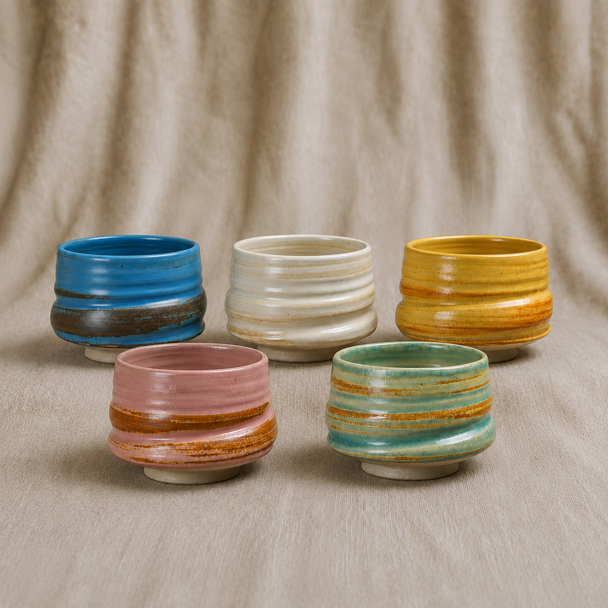 Artisan Ceramic Coffee Cup Gift Set (5pcs)