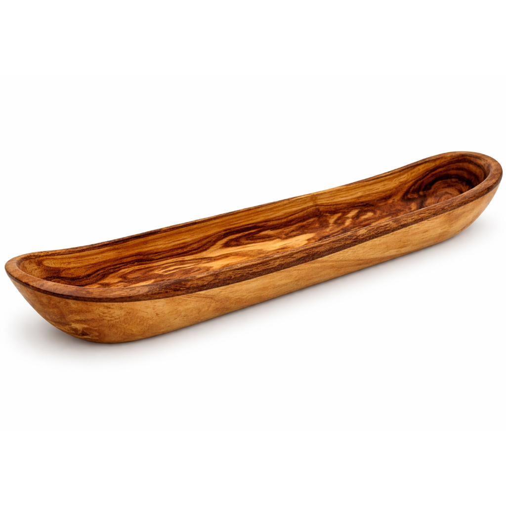 OLIVE WOOD HOLDER 40x6CM