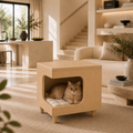 Modern Wooden Pet House Side Table with Cushion