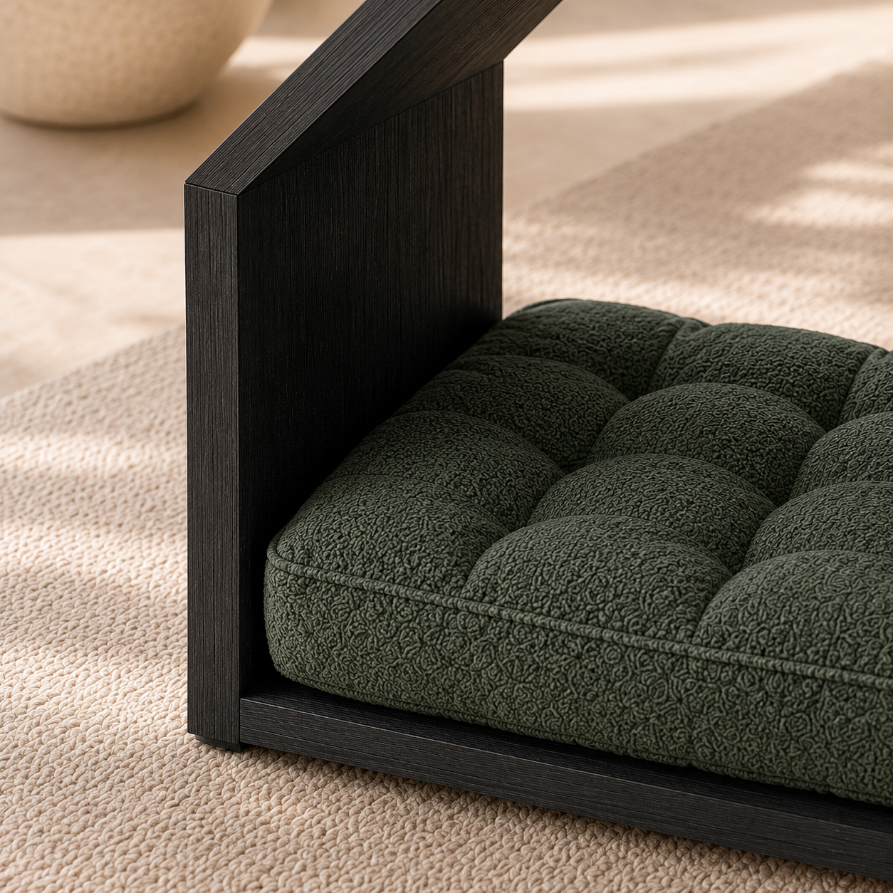 Open House Wooden Dog Bed - Black & Forest Green